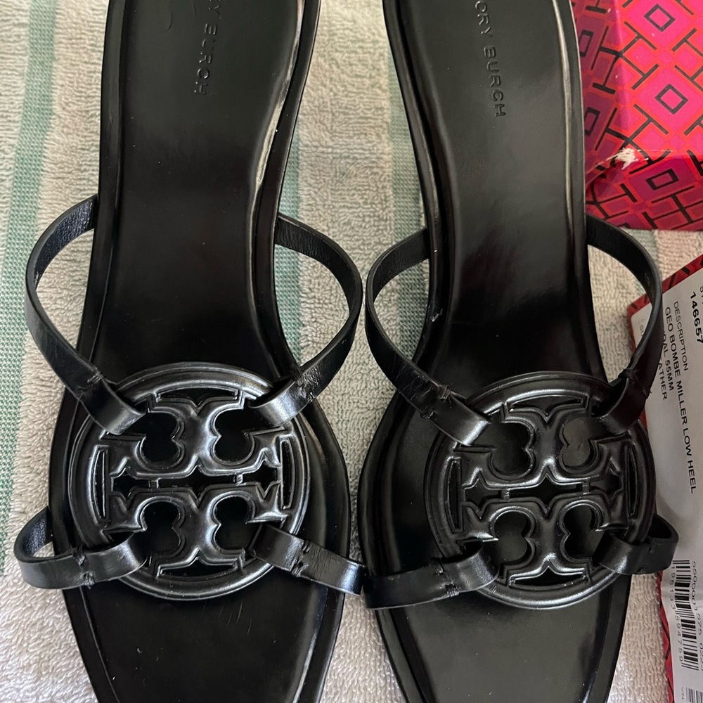 Tory Burch Black Logo Sandals